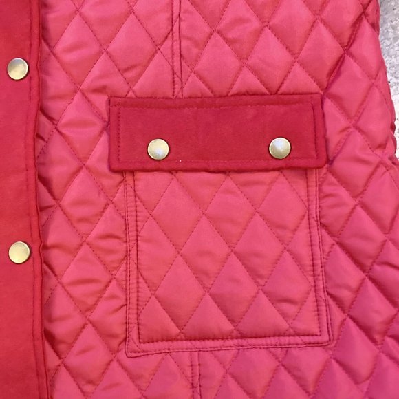BNWT SIZE 14 JULIPA RED CRIMSON CLARET DIAMOND PADDED ZIP BUTTON JACKET COAT - Picture 10 of 12